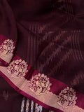 Maroon Banarasi Handloom Kora Silk Saree - Aura Benaras