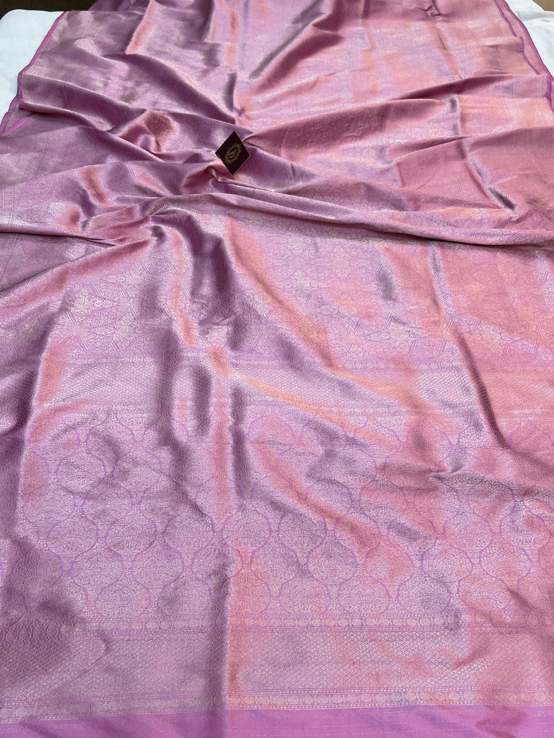 Lavender Pure Katan silk Handloom Banarasi Saree