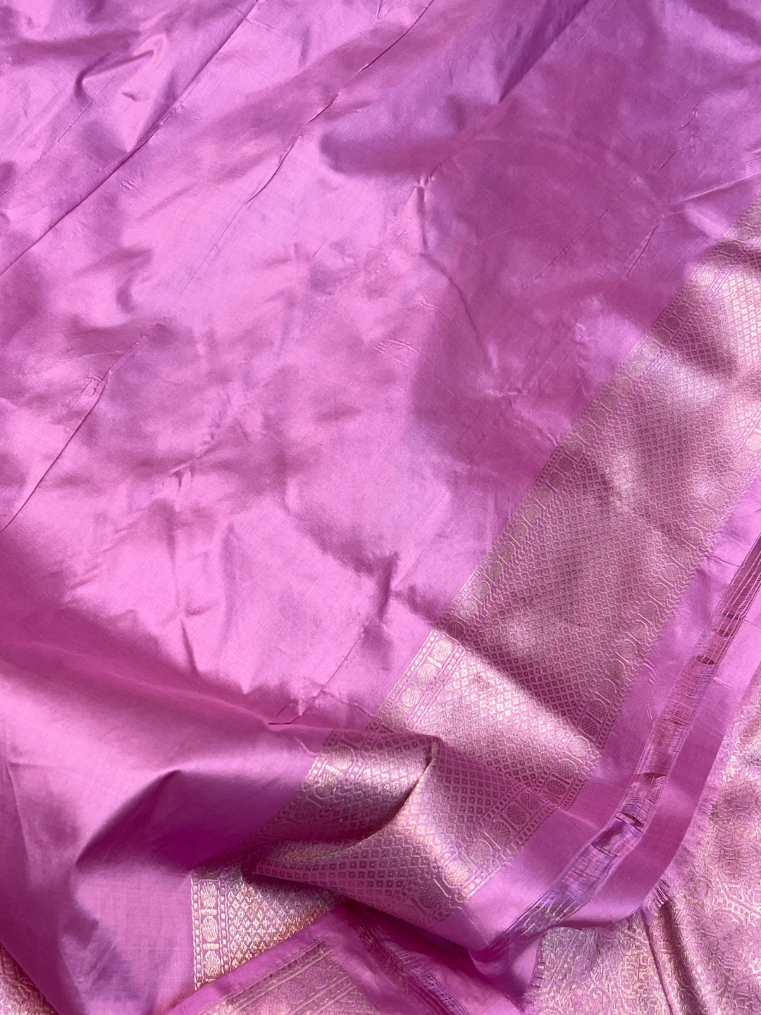 Lavender Pure Katan silk Handloom Banarasi Saree