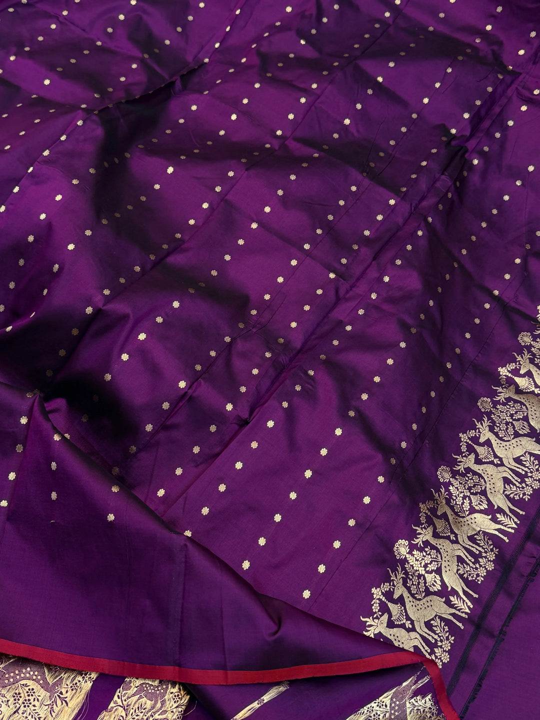 Purple Pure Katan Silk Handloom Banarasi Saree