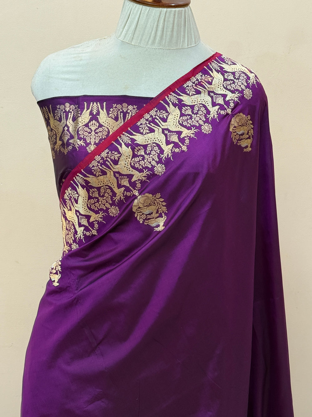 Purple Pure Katan Silk Handloom Banarasi Saree