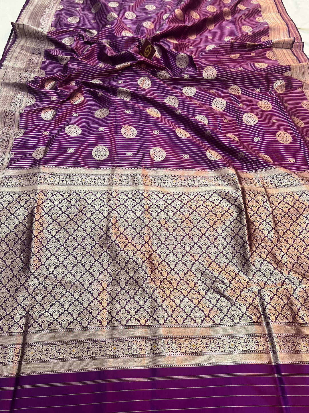 Purple Pure Katan silk Handloom Banarasi Saree