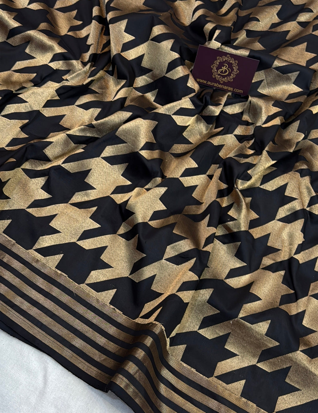 Black Pure Katan silk Handloom Banarasi Saree