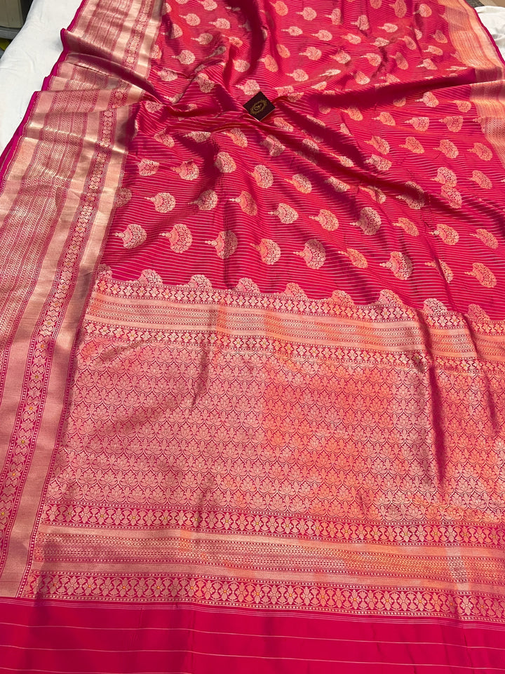 Rani Pure Katan silk Handloom Banarasi Saree