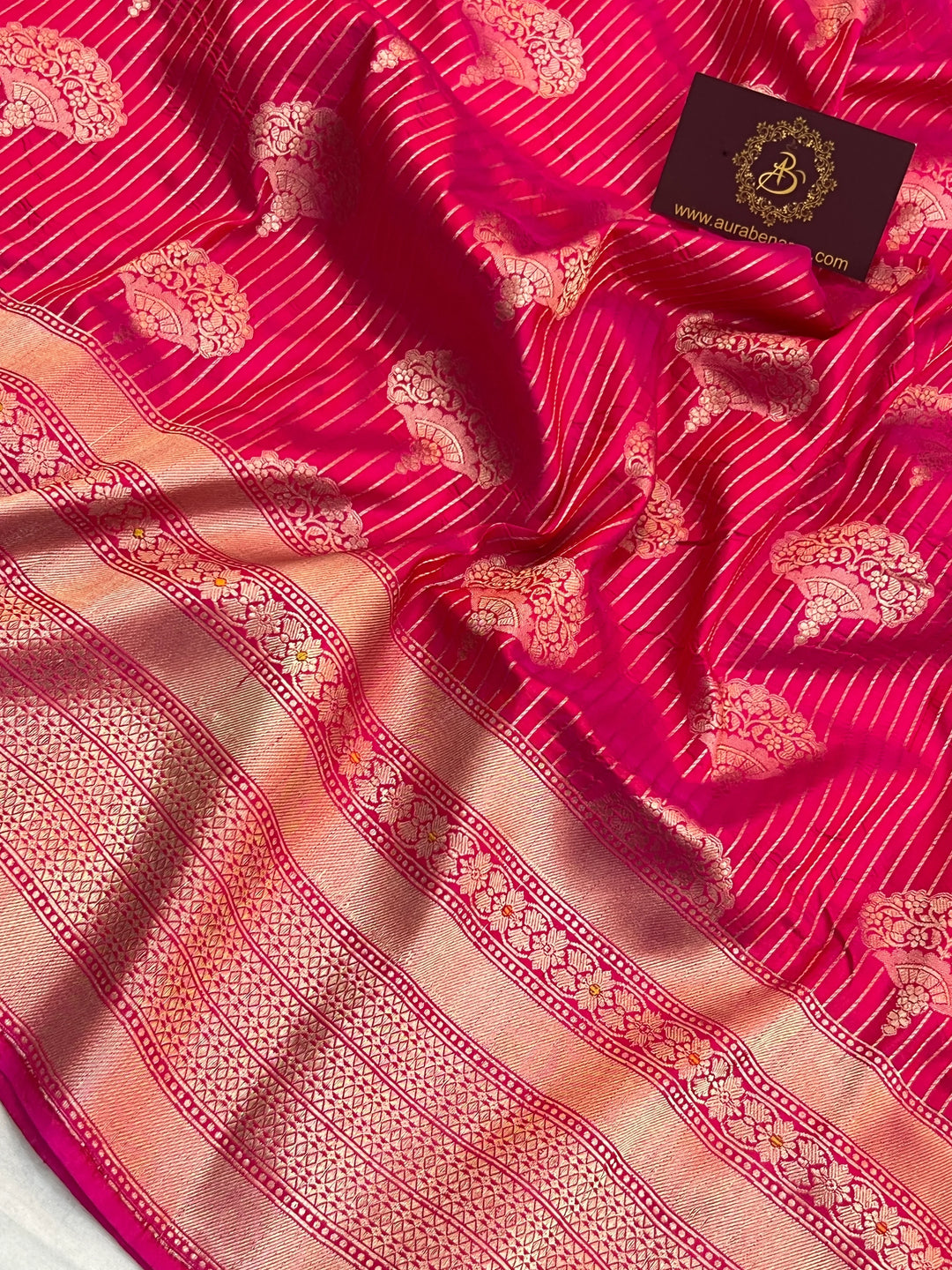 Rani Pure Katan silk Handloom Banarasi Saree