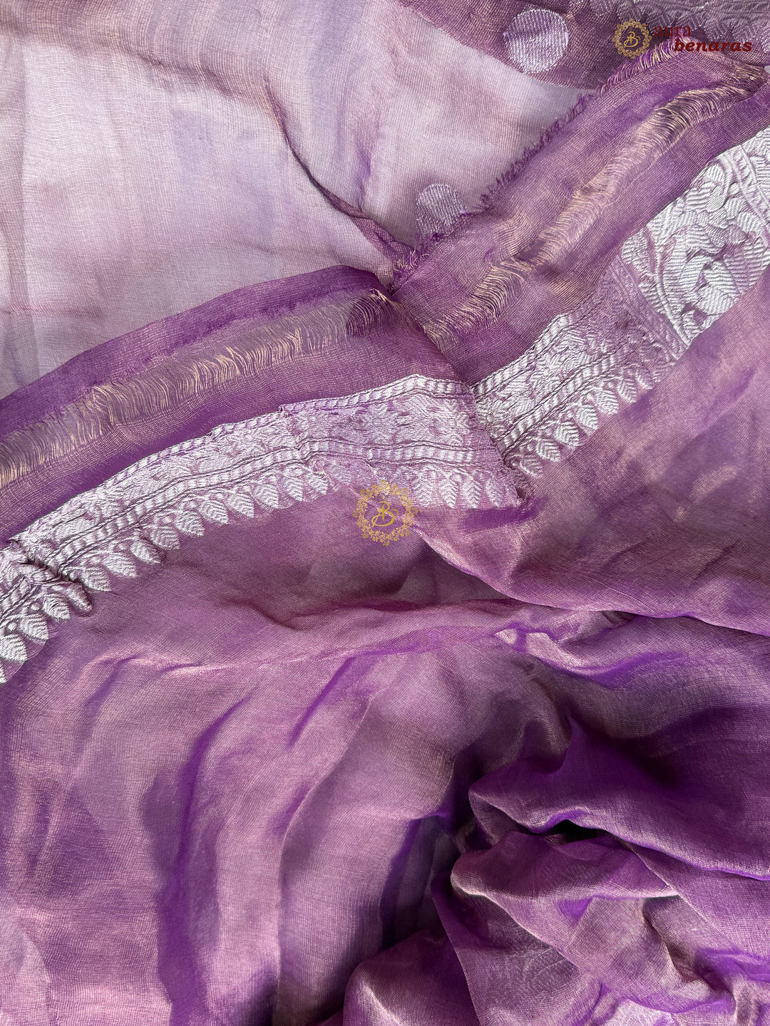 Purple Pure Chiffon Tissue Silk Banarasi Saree