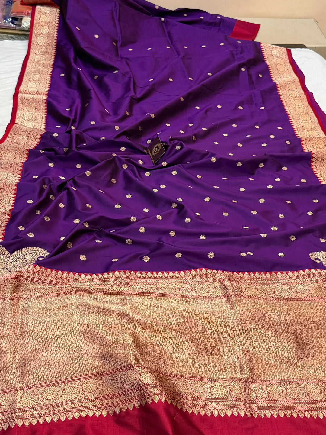 Purple Pure Banarasi Handloom Katan Silk Saree