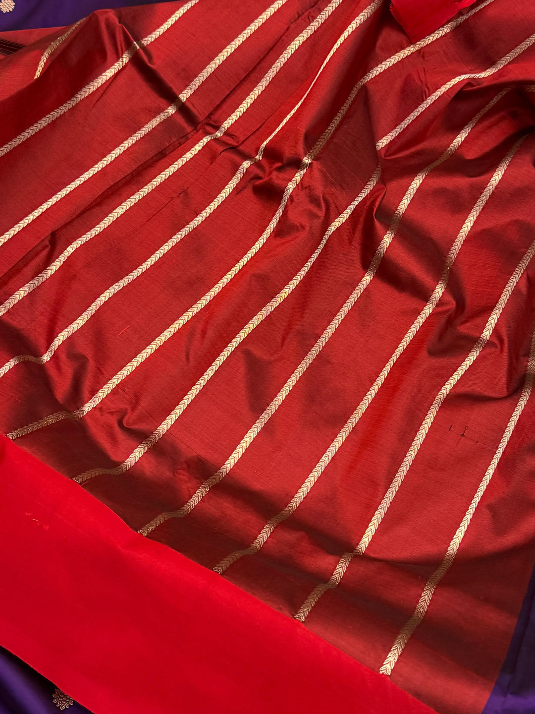 Purple Pure Banarasi Handloom Katan Silk Saree