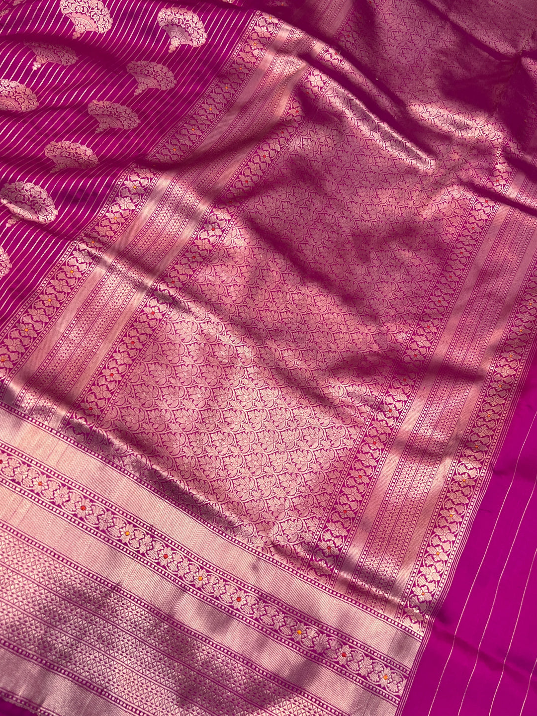 Purple Pure Katan silk Handloom Banarasi Saree