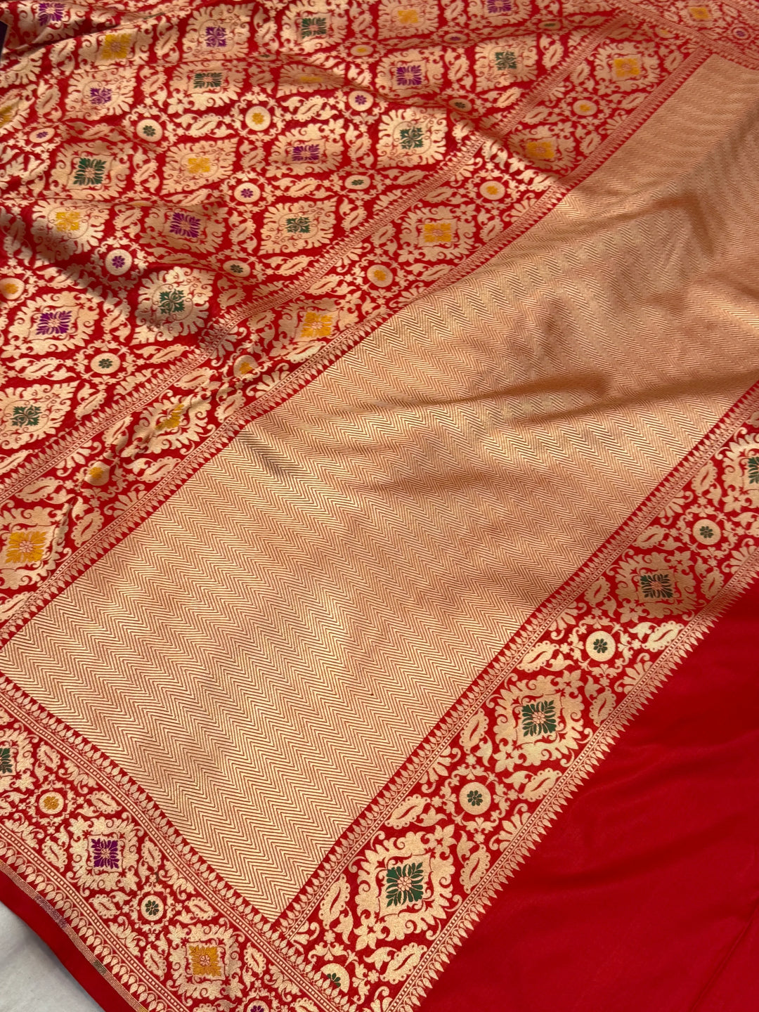 Red Pure Katan silk Handloom Banarasi Saree