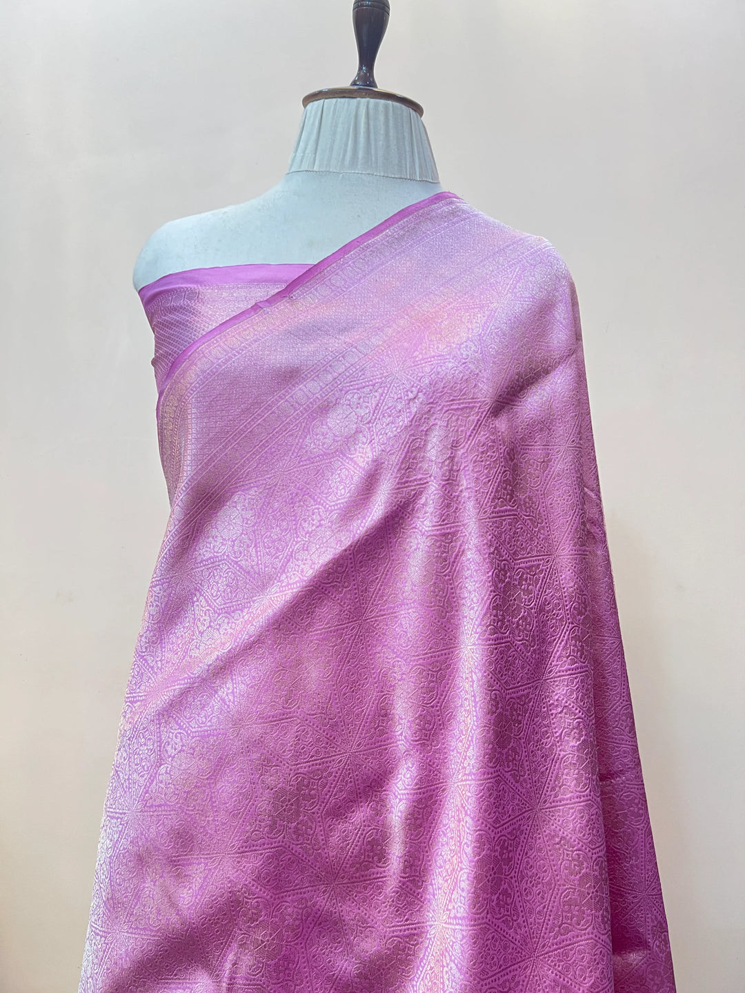 Lavender Pure Katan silk Handloom Banarasi Saree