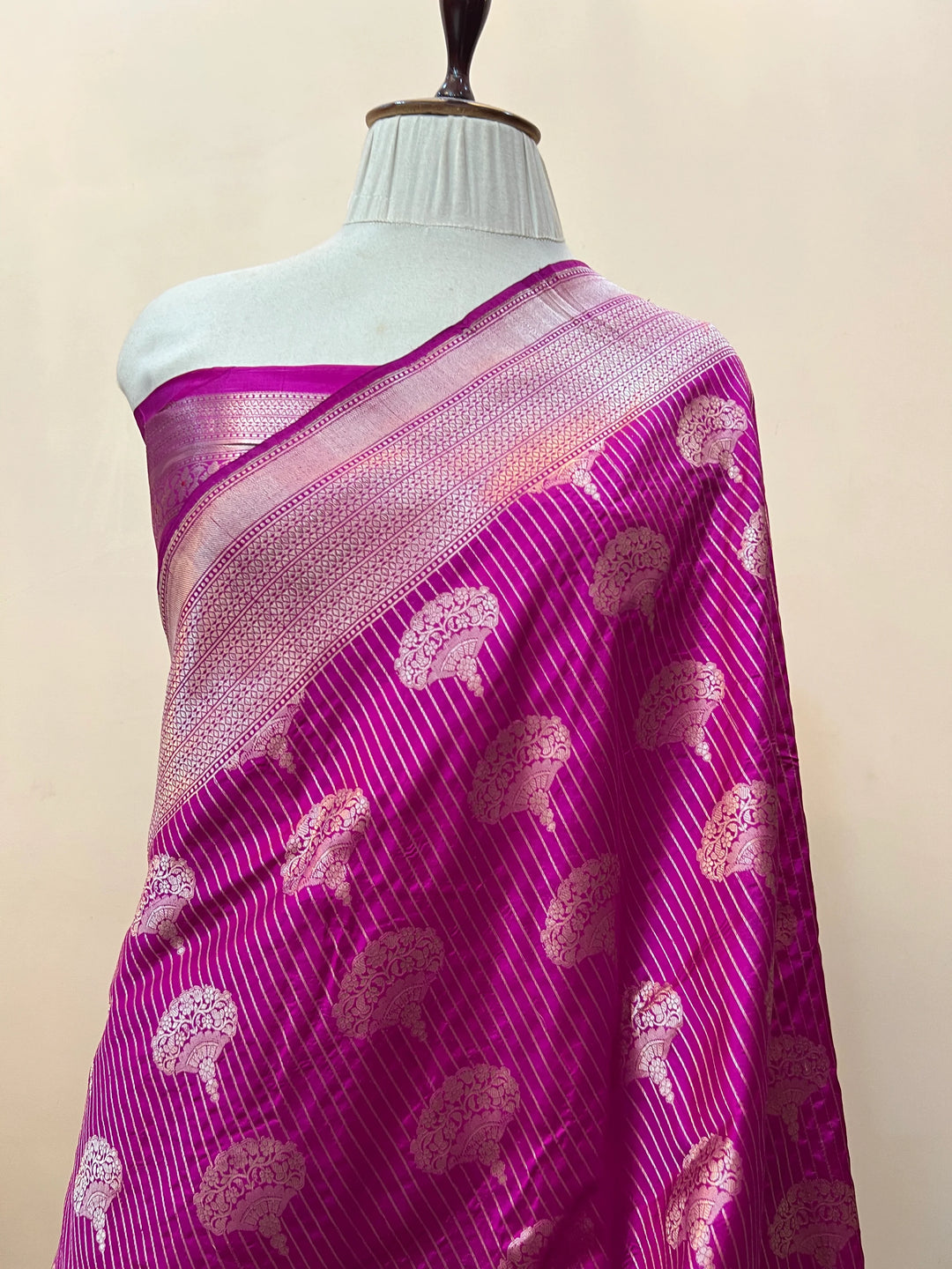 Purple Pure Katan silk Handloom Banarasi Saree