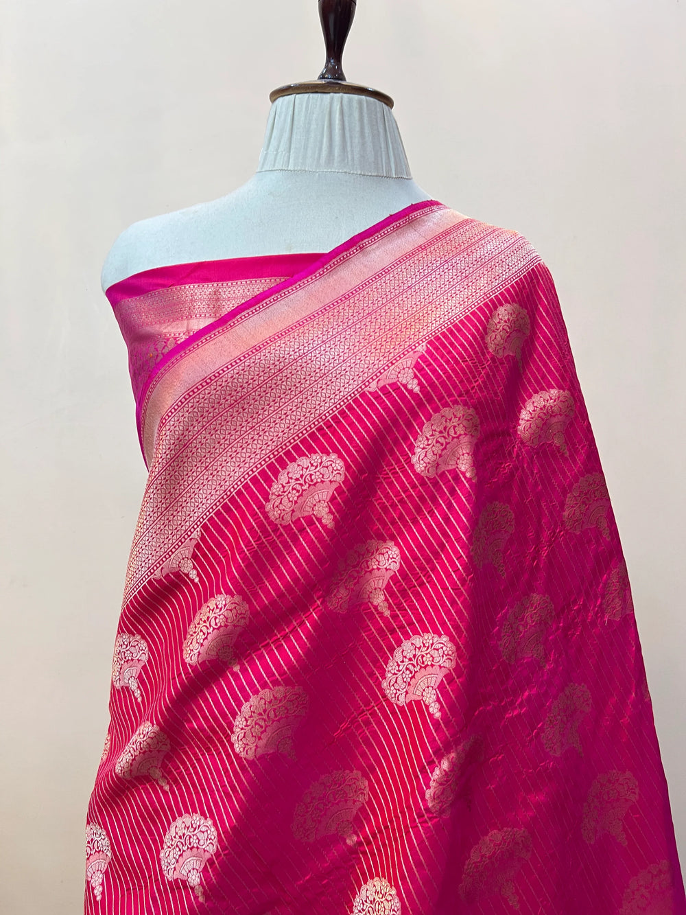 Rani Pure Katan silk Handloom Banarasi Saree