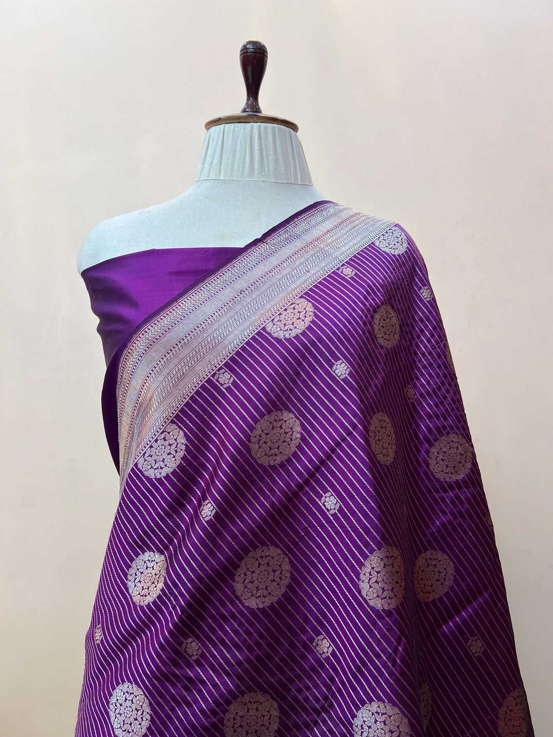 Purple Pure Katan silk Handloom Banarasi Saree