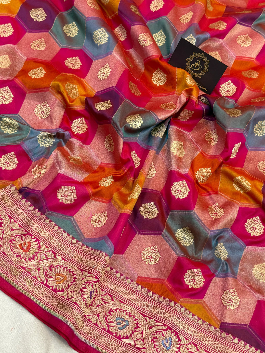 Rani Pink Pure Katan Silk Banarasi Handloom Saree