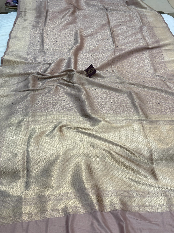 Old Rose Pure Katan silk Handloom Banarasi Saree
