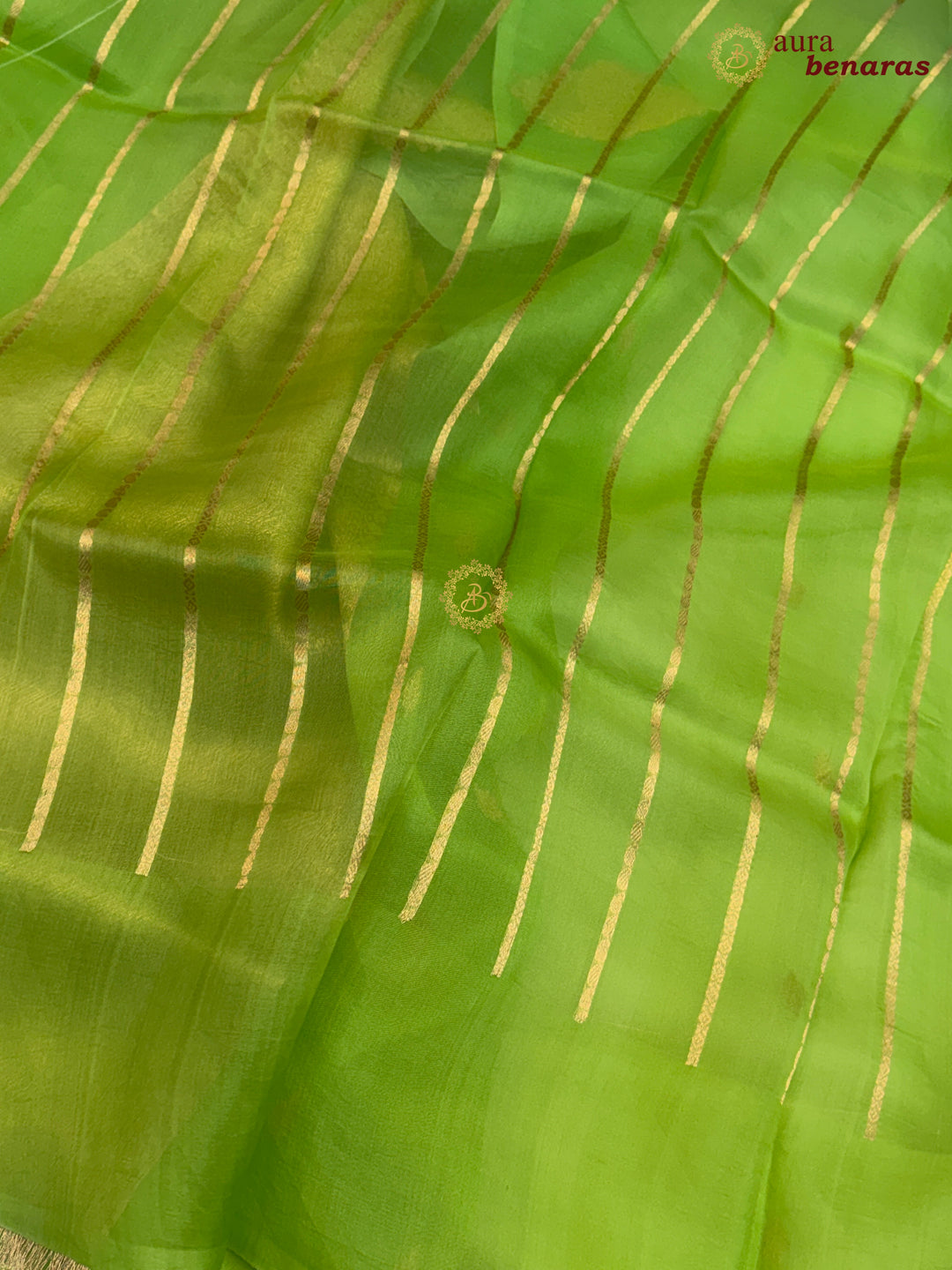Green Kora Silk Banarasi Saree with Sona Rupa Butis 