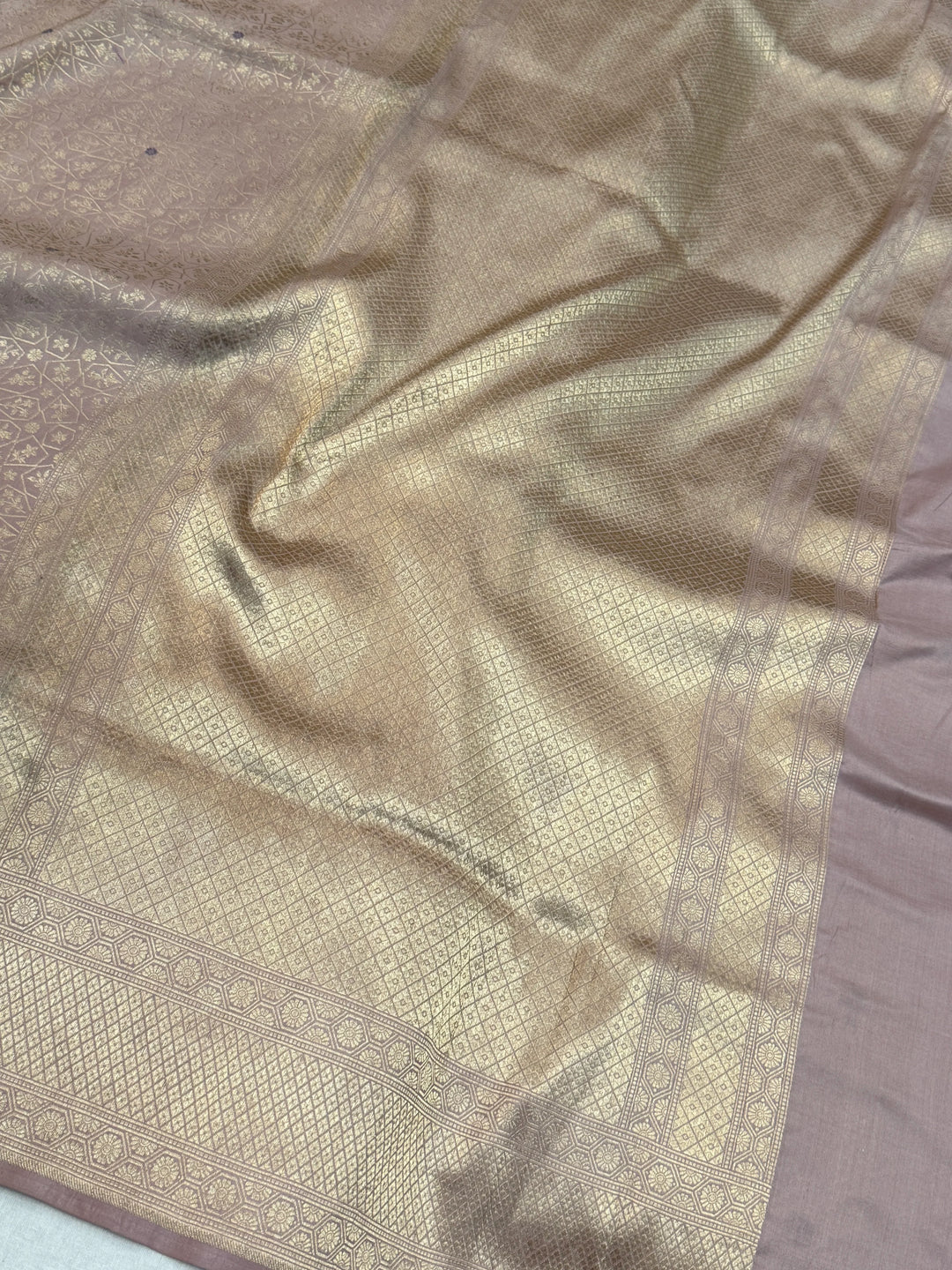 Old Rose Pure Katan silk Handloom Banarasi Saree