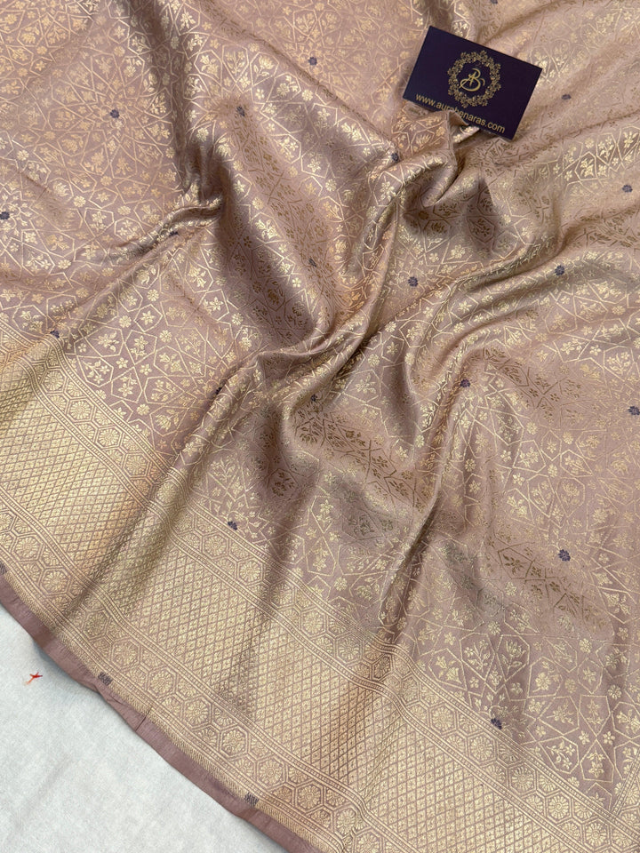 Old Rose Pure Katan silk Handloom Banarasi Saree