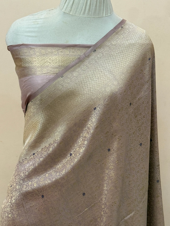 Old Rose Pure Katan silk Handloom Banarasi Saree