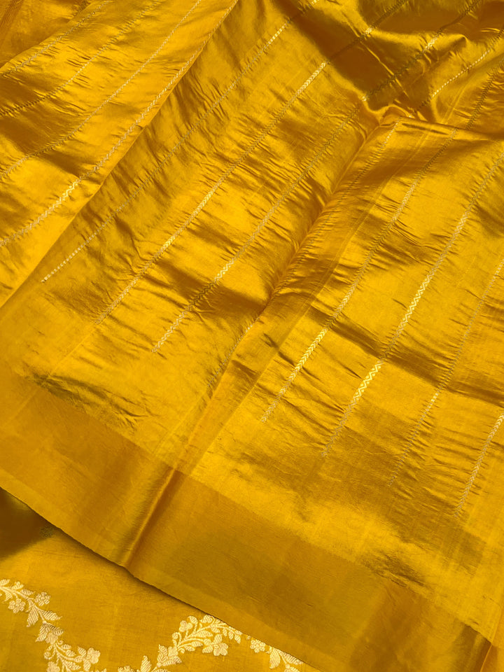 Yellow Pure Silk Handloom Banarasi Saree