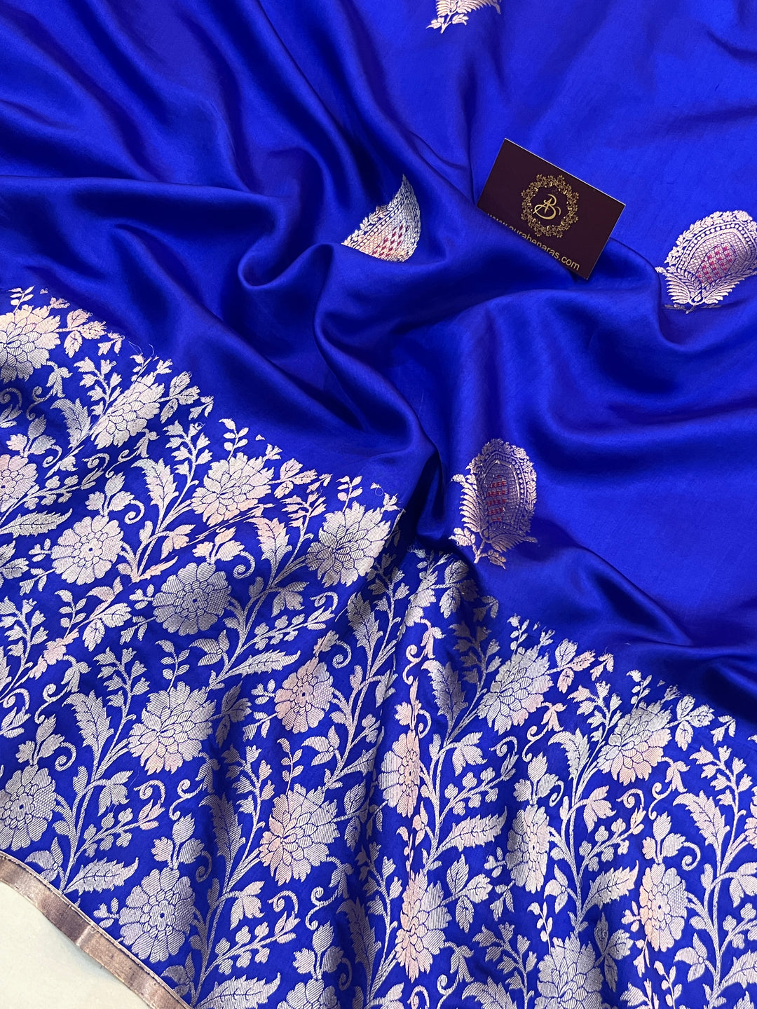 Royal Blue Pure Silk Handloom Banarasi Saree