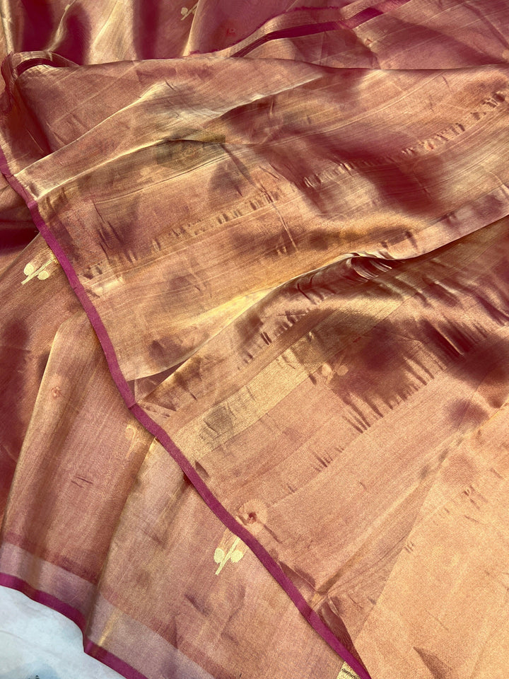 Pink Pure Tissue Silk Handloom Banarasi Saree