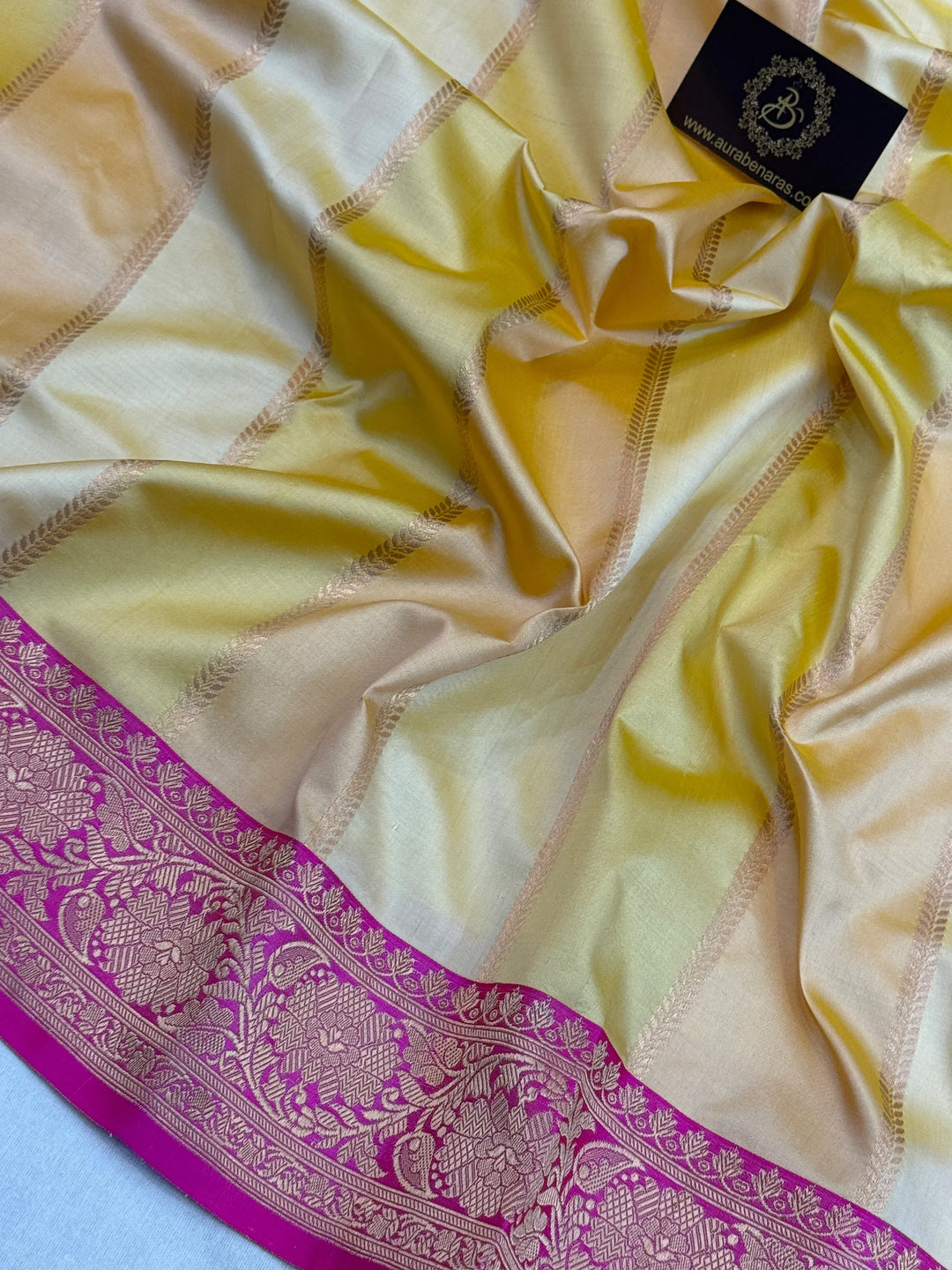 Cream Rangkaat Pure Katan Silk Banarasi Handloom Saree