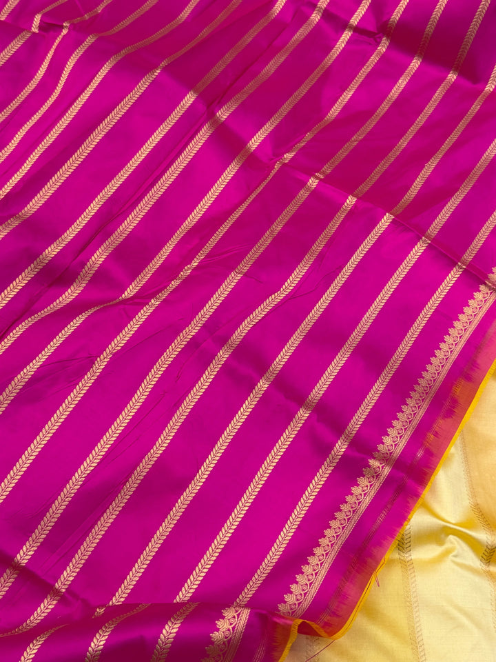 Cream Rangkaat Pure Katan Silk Banarasi Handloom Saree