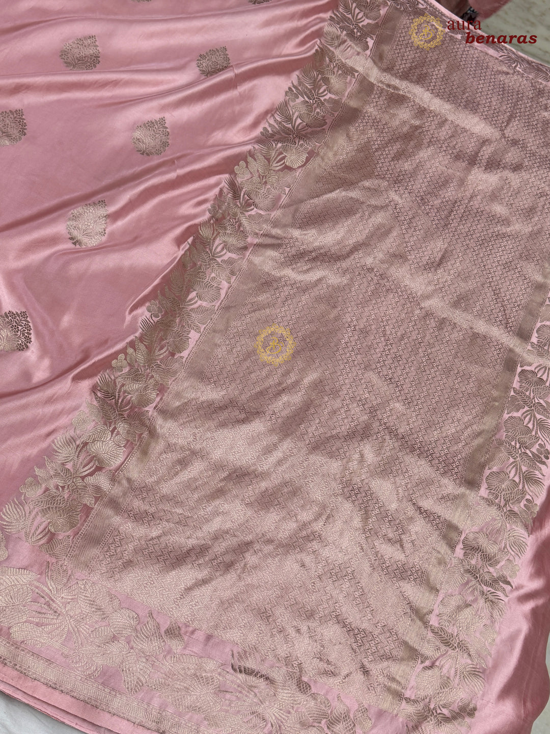 Pastel Pink Banarasi Mashru Silk Saree – Buy Pure Handloom 