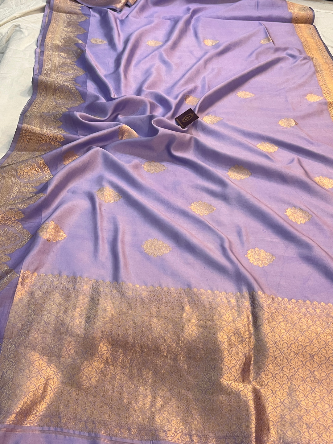 Lavender Pure Banarasi Handloom Silk Saree