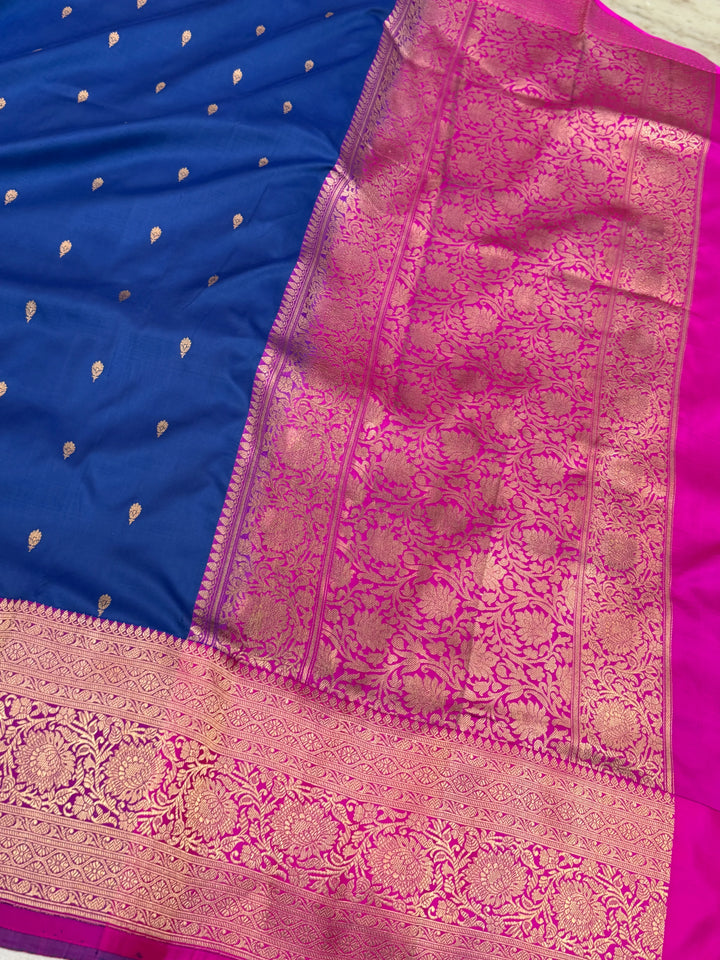 Royal Blue Pure Banarasi Handloom Katan Silk Saree