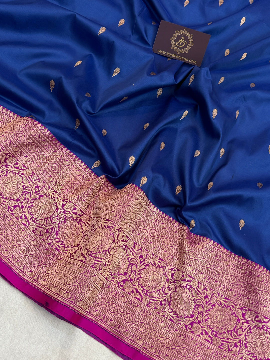 Royal Blue Pure Banarasi Handloom Katan Silk Saree