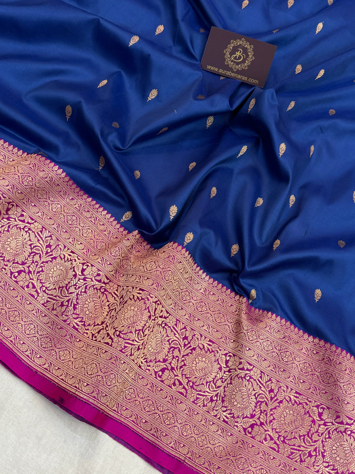 Royal Blue Pure Banarasi Handloom Katan Silk Saree