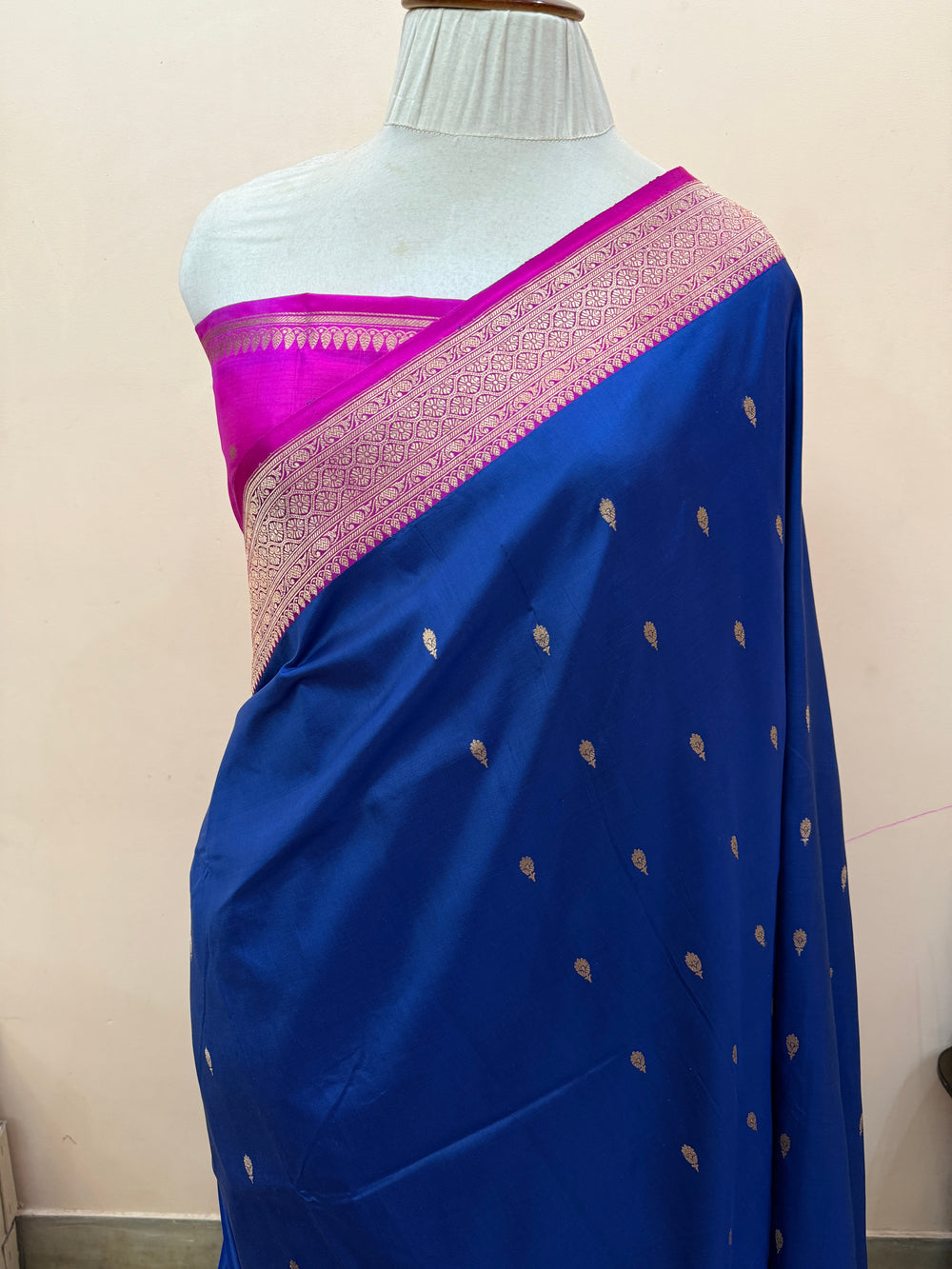 Royal Blue Pure Banarasi Handloom Katan Silk Saree