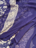 Navy Blue  Pure Banarasi Khaddi Georgette Saree - Aura Benaras