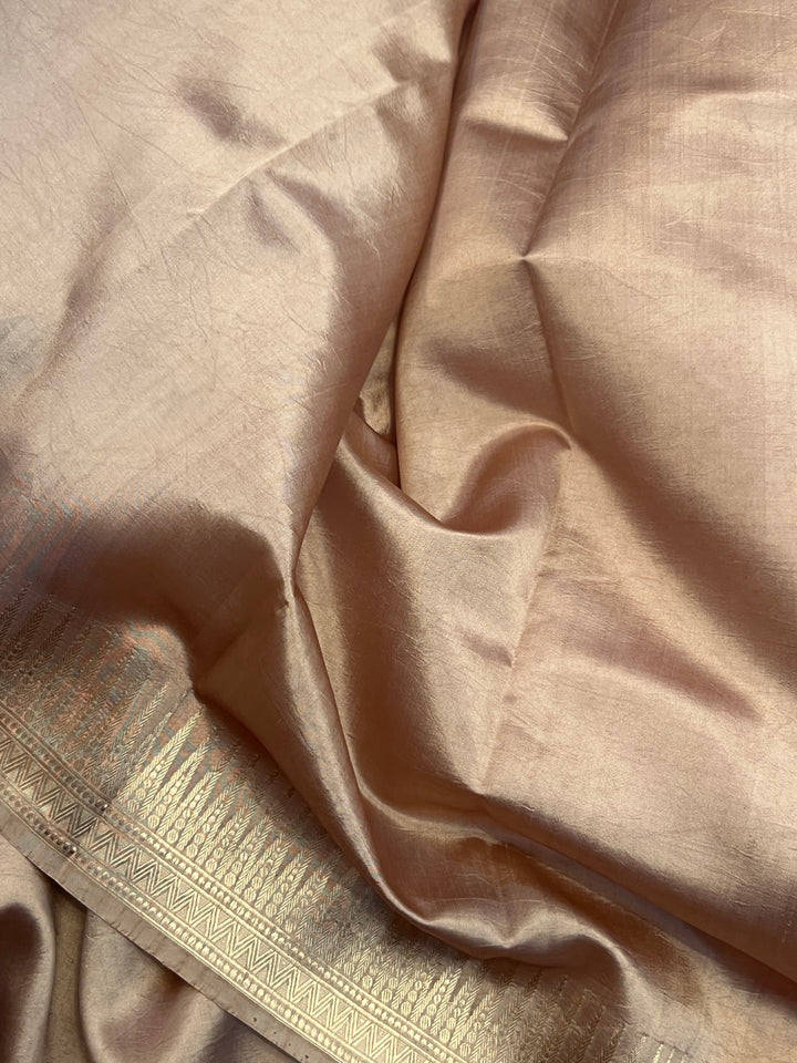 Dusty Rose Pure Banarasi Handloom Silk Saree | Aura Benaras