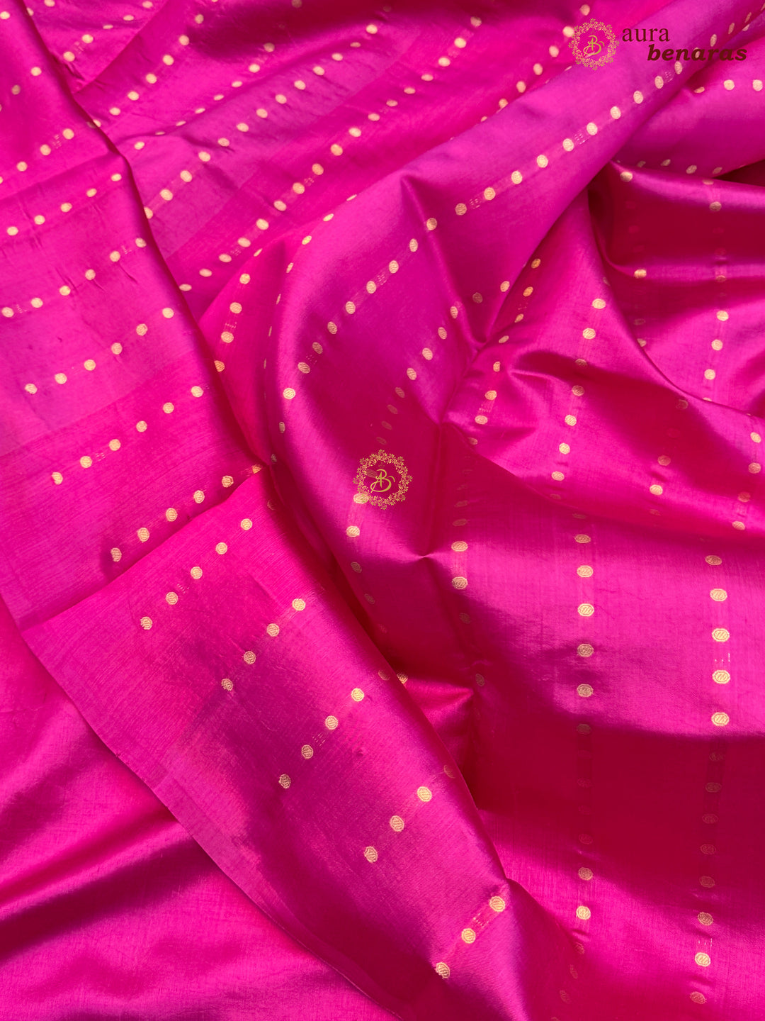 Rani Pink Pure Silk Handloom Banarasi Saree with Kadhwa Motifs