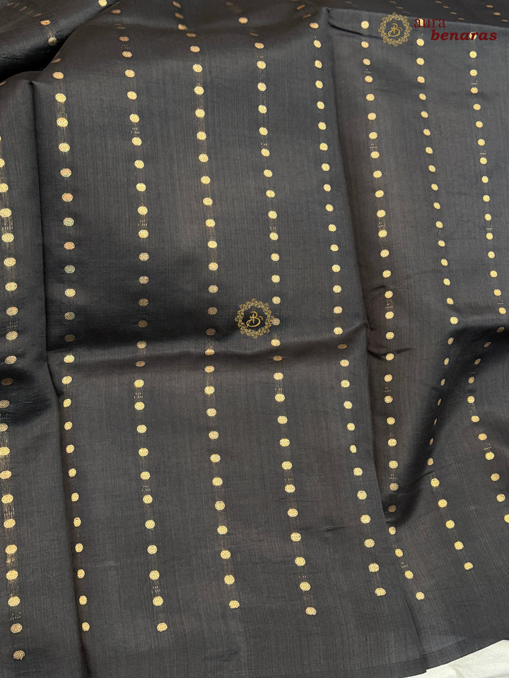 Black Pure Silk Handloom Banarasi Saree with Kadhwa Motifs