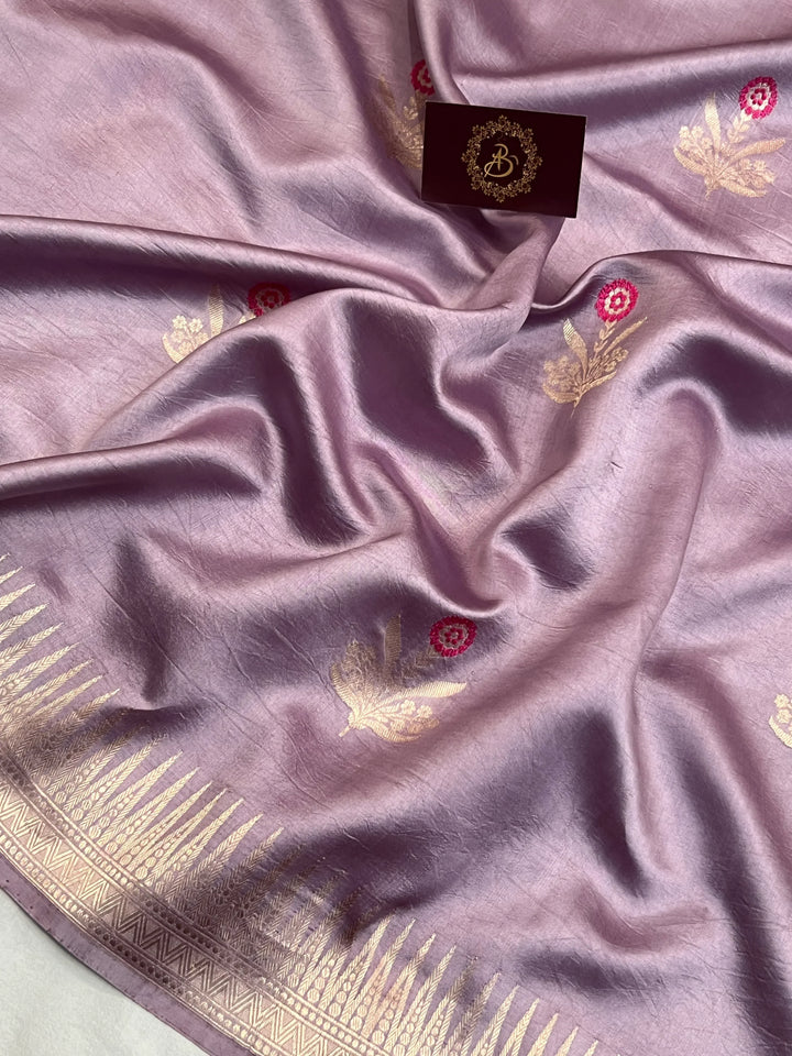 Lavender Pure Banarasi Handloom Silk Saree | Aura Benaras