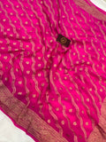 Rani Pink Pure Banarasi Khaddi Georgette Saree - Aura Benaras