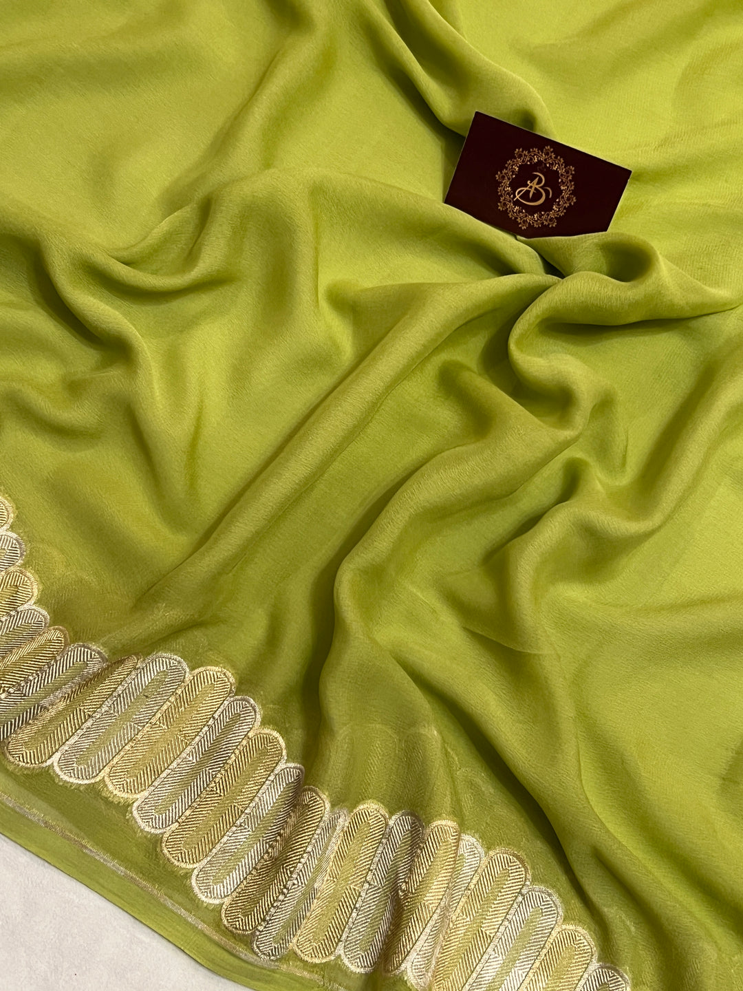 Pista Green Banarasi Saree for Weddings & Festivals 