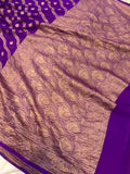 Purple Pure Banarasi Khaddi Georgette Saree - Aura Benaras