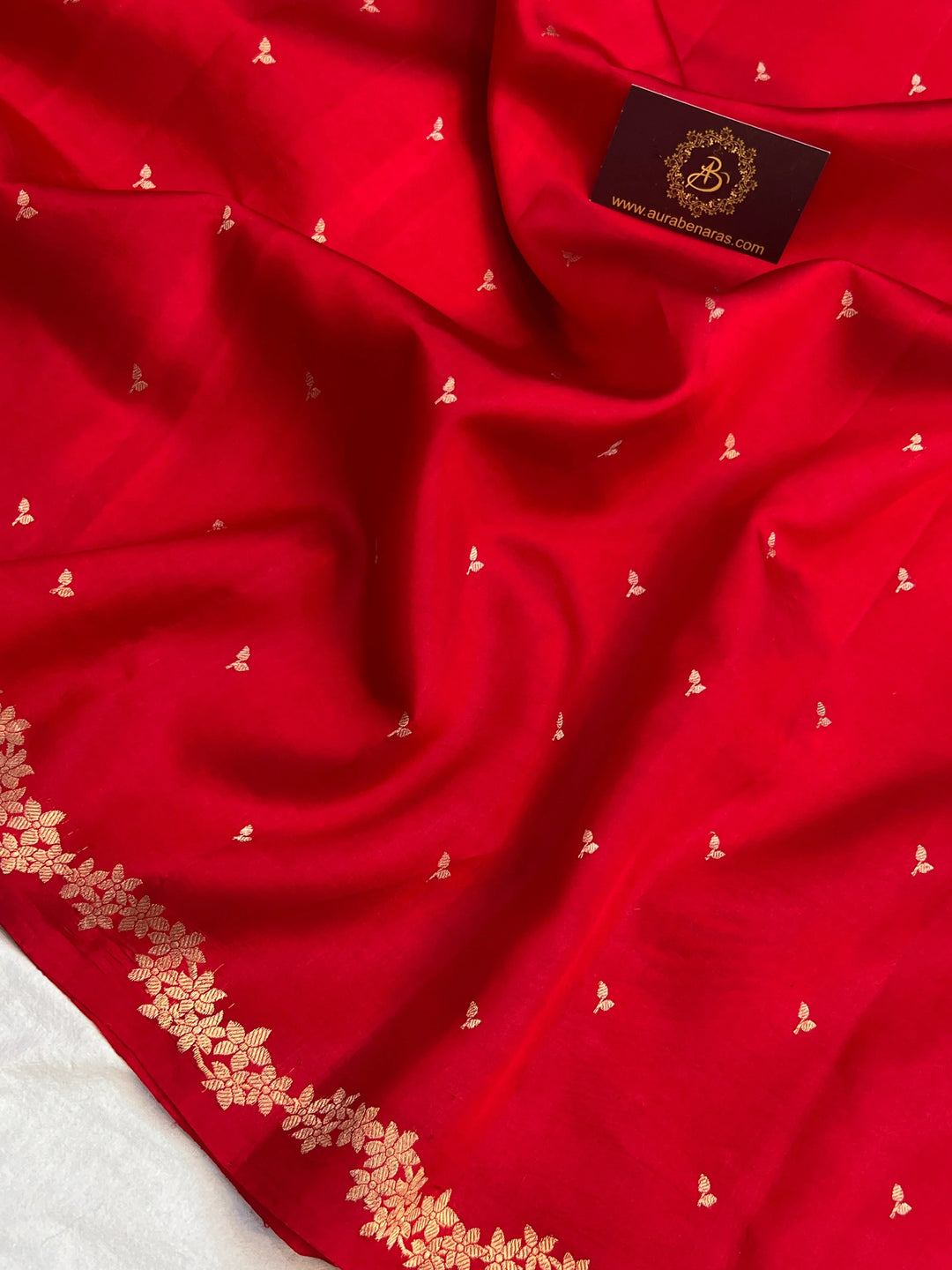 Red Banarasi Silk Saree | Kadhwa & Designer Border