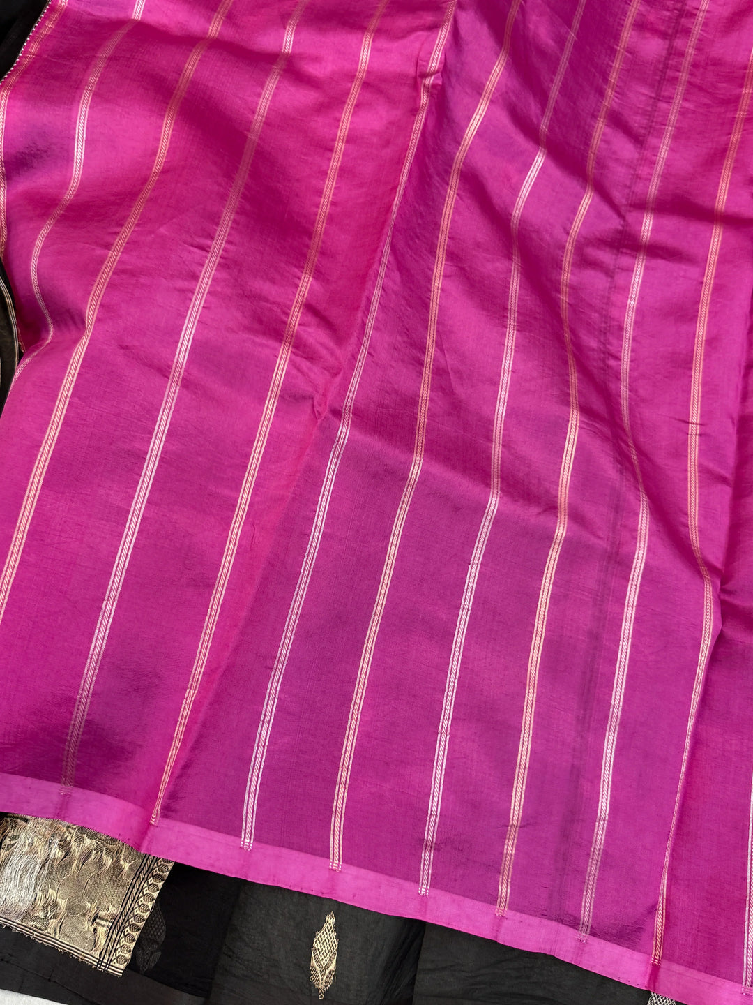 Black Pure Kora Silk Handloom Banarasi Saree