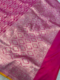 Rani Pink Pure Banarasi Handloom Katan Silk Saree - Aura Benaras