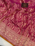 Rani Pink Pure Banarasi Handloom Katan Silk Saree - Aura Benaras