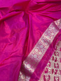 Rani Pink Pure Banarasi Handloom Katan Silk Saree - Aura Benaras