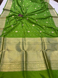 Green Pure Banarasi Handloom Katan Silk Saree - Aura Benaras