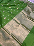 Green Pure Banarasi Handloom Katan Silk Saree - Aura Benaras